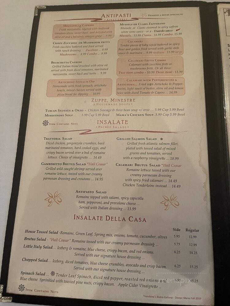 Trombino's Bistro Italiano - Albuquerque, NM menu_pic