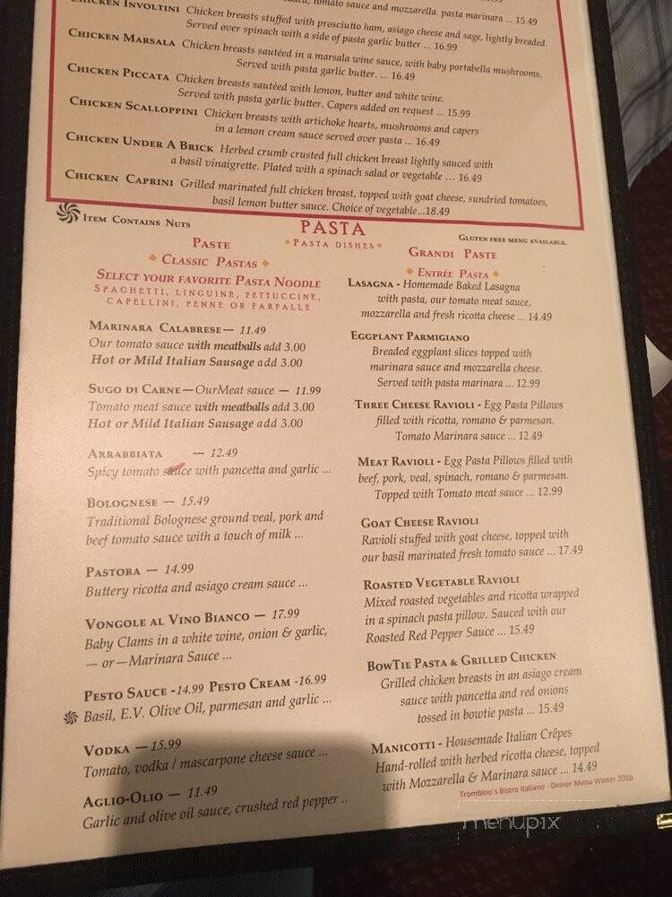 Trombino's Bistro Italiano - Albuquerque, NM menu_pic