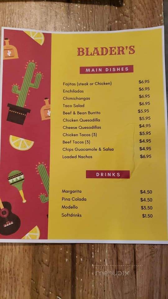 Blader's Dakota Inn - Wautoma, WI menu_pic