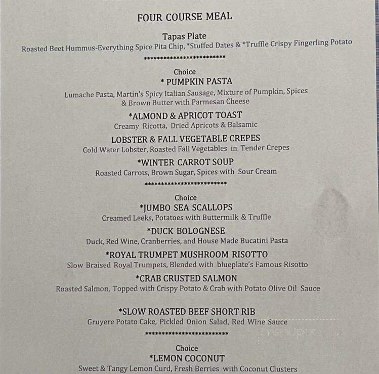 Blue Plate - Mullica Hill, NJ menu_pic