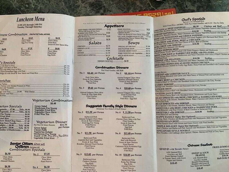 Chinese Village - Aberdeen, WA menu_pic