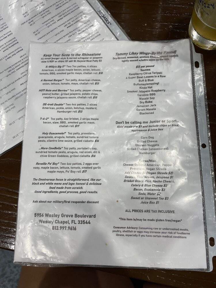 Double Branch Artisanal Ales - Wesley Chapel, FL menu_pic