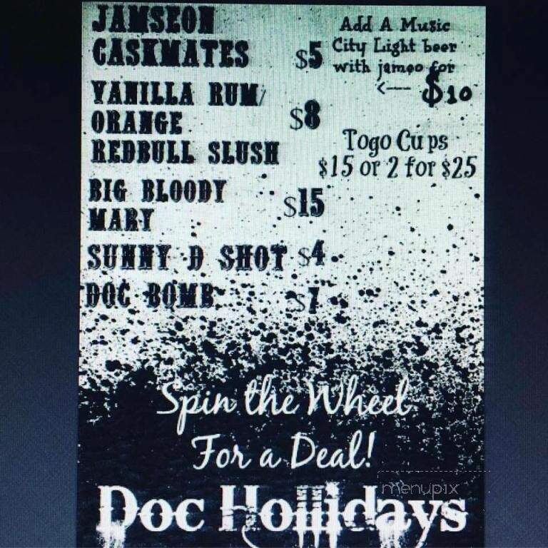 Doc Holliday's Saloon - Nashville, TN menu_pic