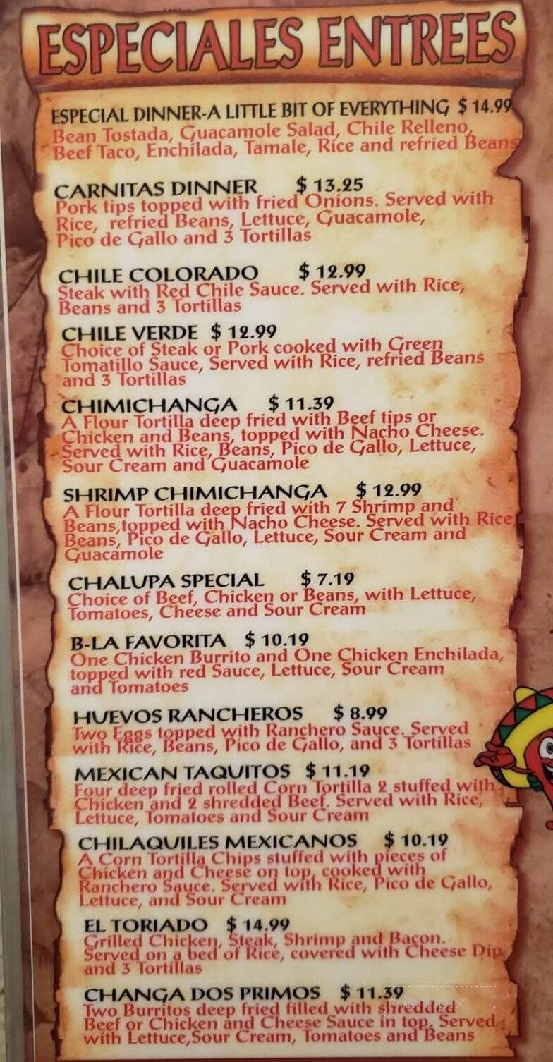 Dos Primos - Troy, MO menu_pic