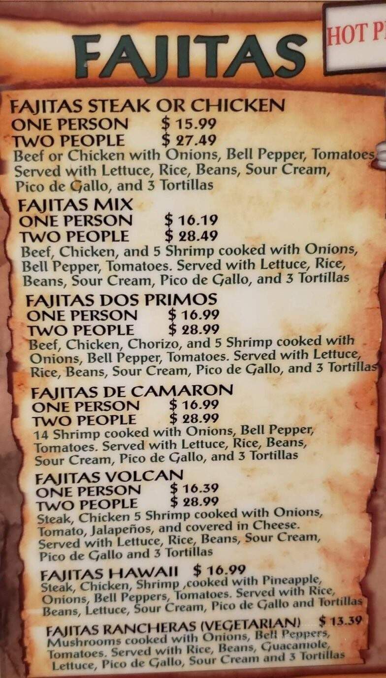 Dos Primos - Troy, MO menu_pic