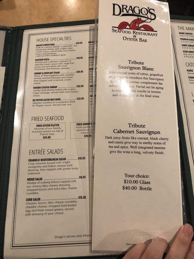 Drago's Seafood Restaurant - Metairie, LA menu_pic
