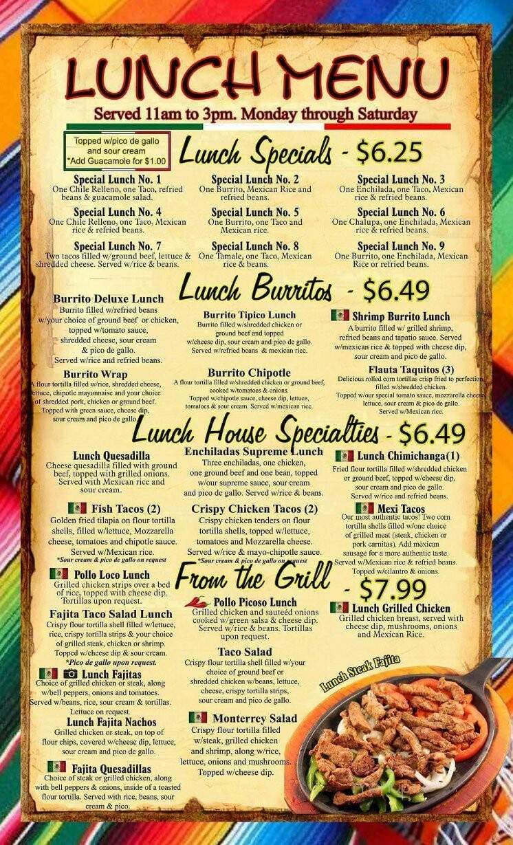 Monterey Mexican Restaurant - Cherokee, IA menu_pic