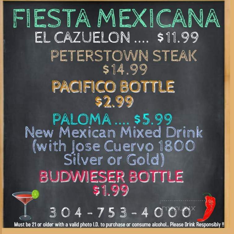 Fiesta Mexicana - Peterstown, WV menu_pic