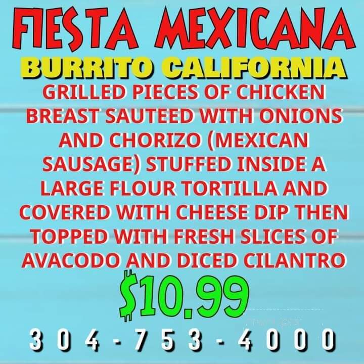 Fiesta Mexicana - Peterstown, WV menu_pic