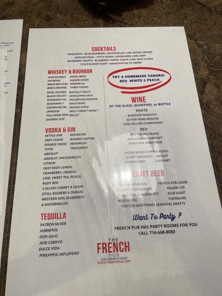 French Pub - Depew, NY menu_pic