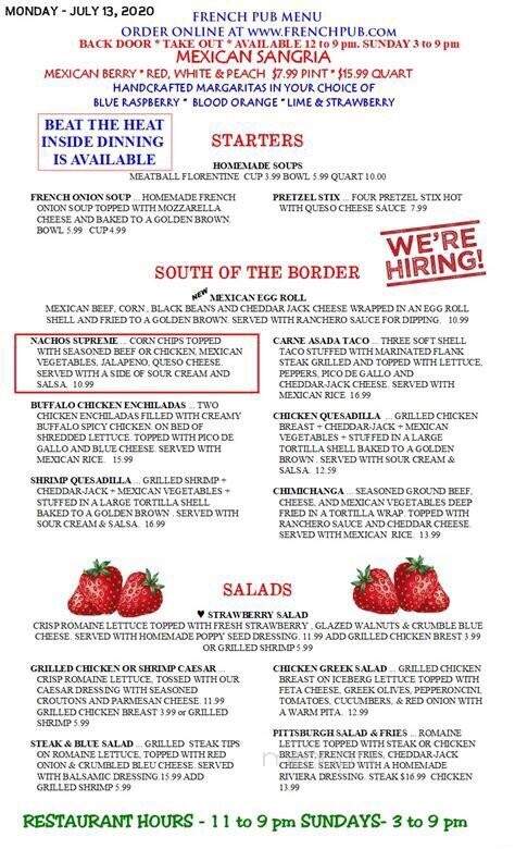 French Pub - Depew, NY menu_pic
