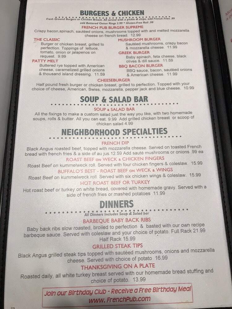 French Pub - Depew, NY menu_pic
