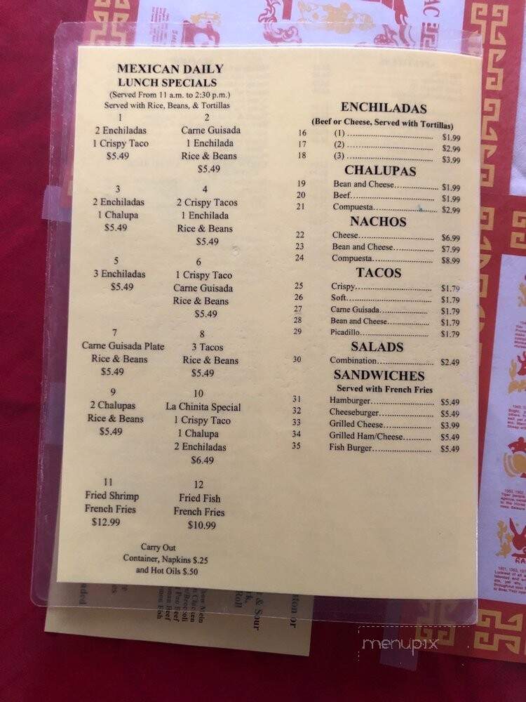 La Chinita's - San Antonio, TX menu_pic