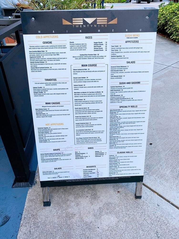 Level29 by William Levy - Pembroke Pines, FL menu_pic