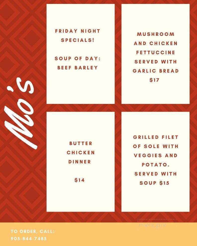 Mo's Family Restaurant - Oakville, ON menu_pic