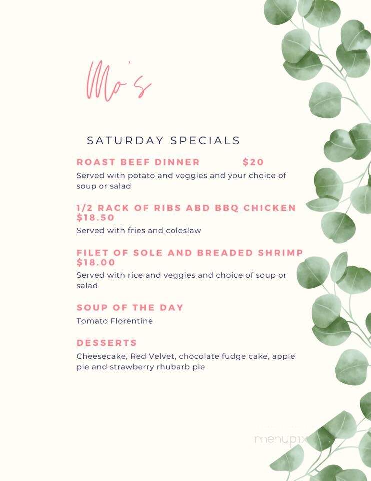 Mo's Family Restaurant - Oakville, ON menu_pic