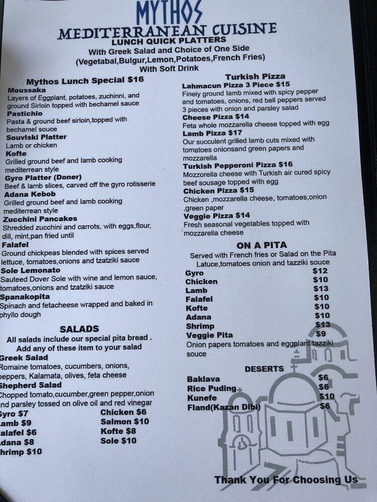 Mythos Taverna - Boca Raton, FL menu_pic