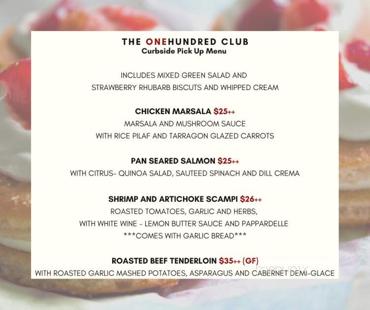 The One Hundred Club - Portsmouth, NH menu_pic