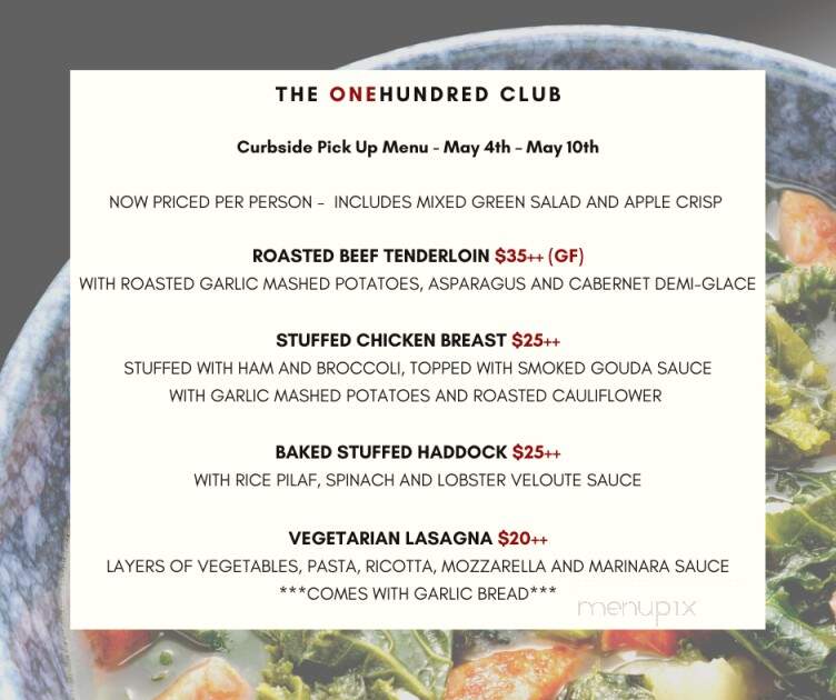 The One Hundred Club - Portsmouth, NH menu_pic