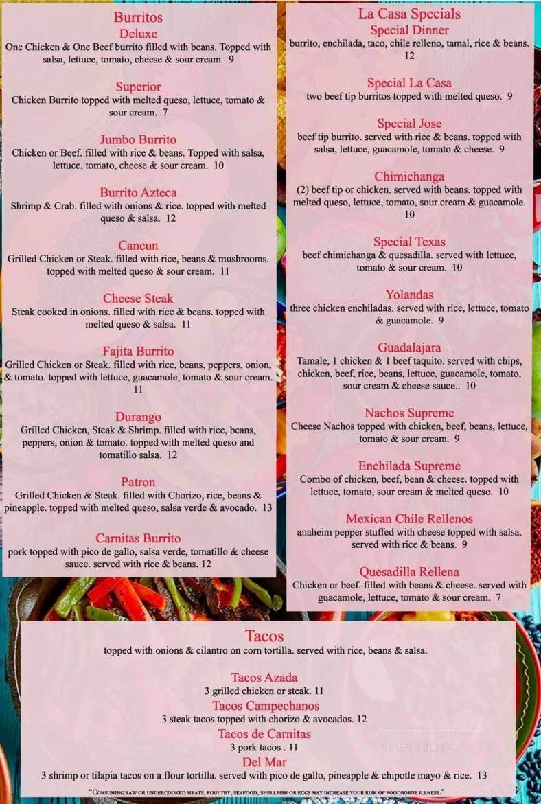 El Rio Grande 8 - Oak Hill, WV menu_pic