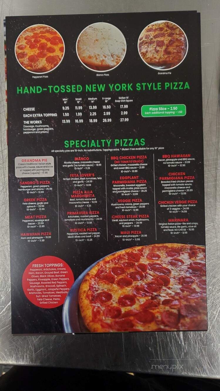 Sandro's Pizzeria & Italian Restaurant - Christiansburg, VA menu_pic