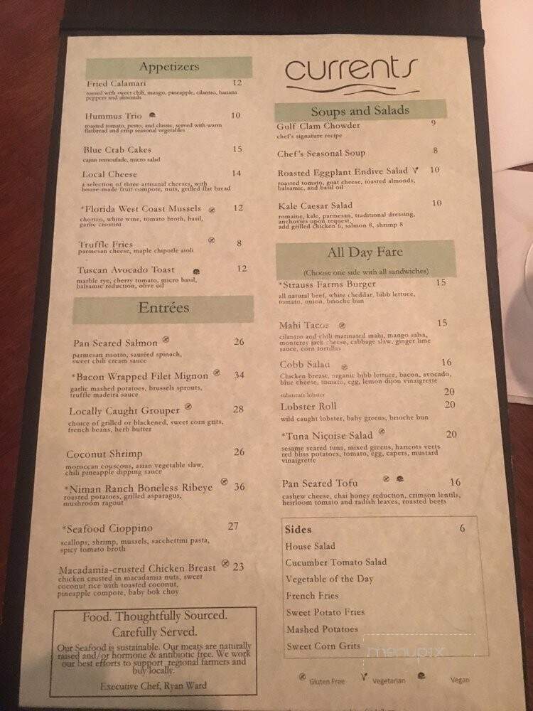 Current's at Hyatt Regency - Sarasota, FL menu_pic