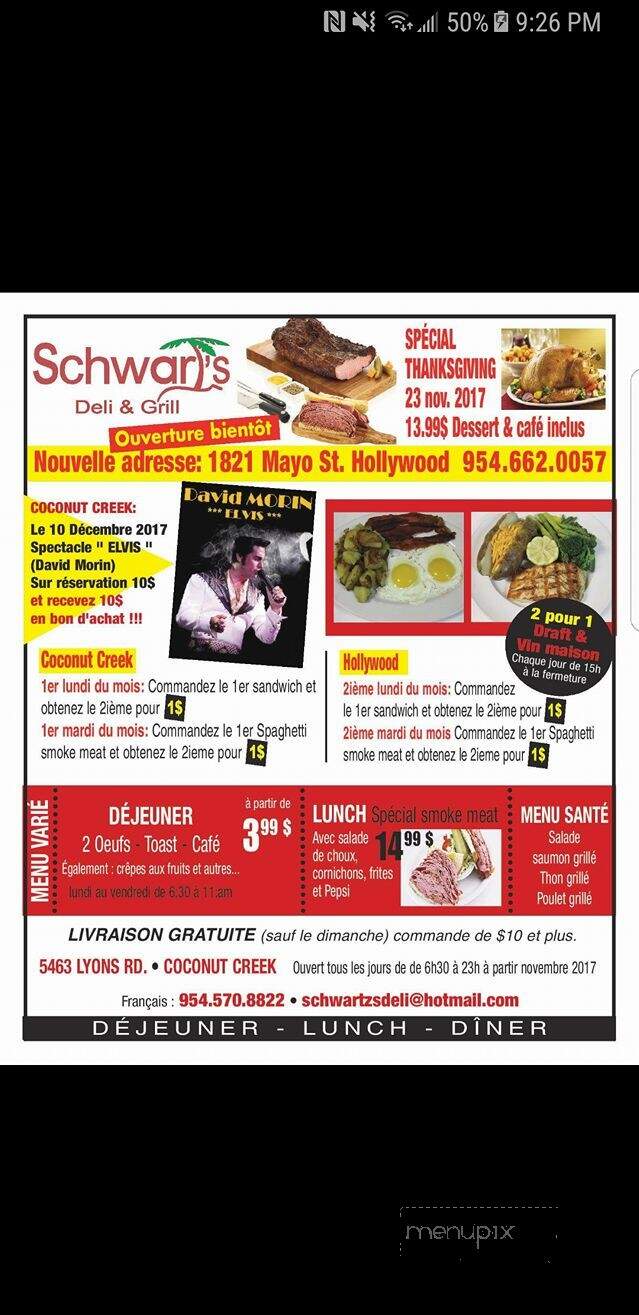 Schwartz's Deli & Grill - Coconut Creek, FL