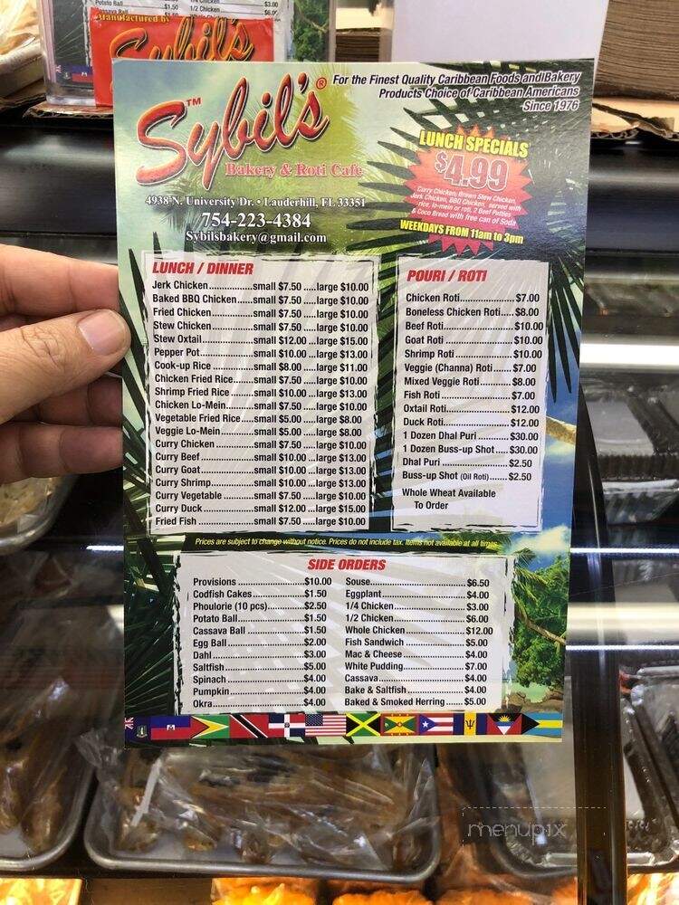 Sybil's Bakery & Roti Cafe - Lauderhill, FL menu_pic