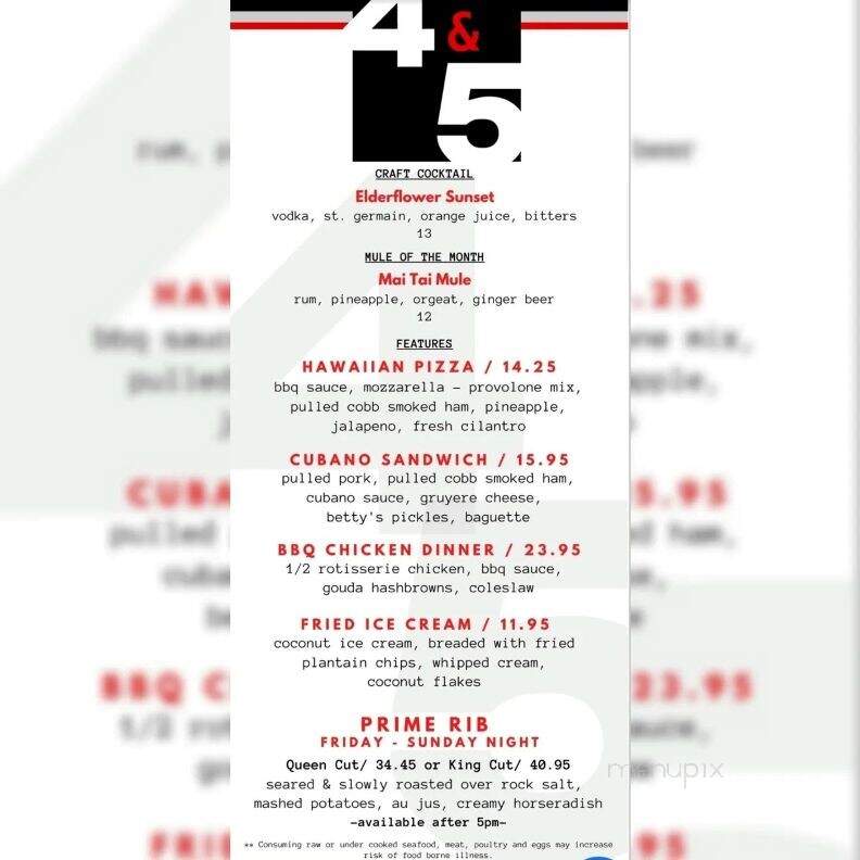 Tavern 4 & 5 - Eden Prairie, MN menu_pic