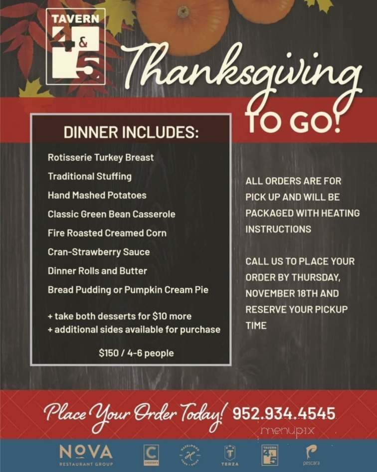Tavern 4 & 5 - Eden Prairie, MN menu_pic