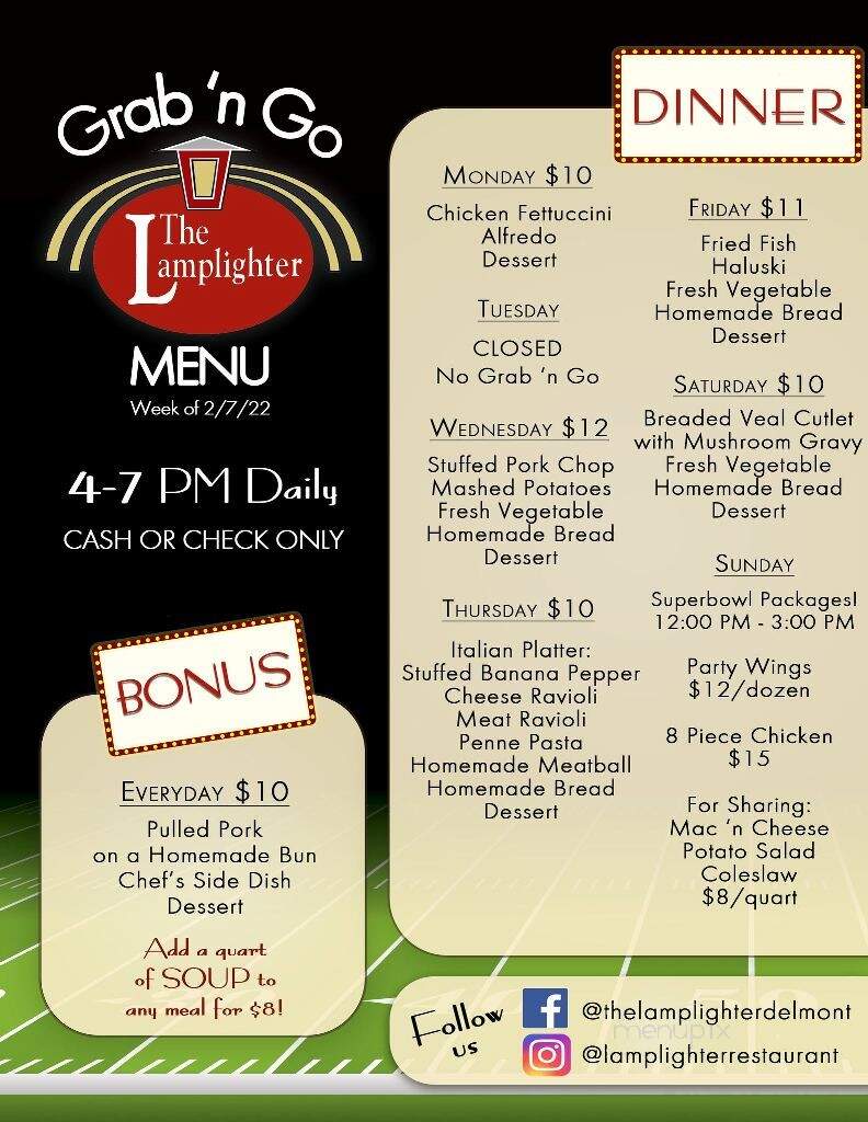 The Lamplighter - Delmont, PA menu_pic