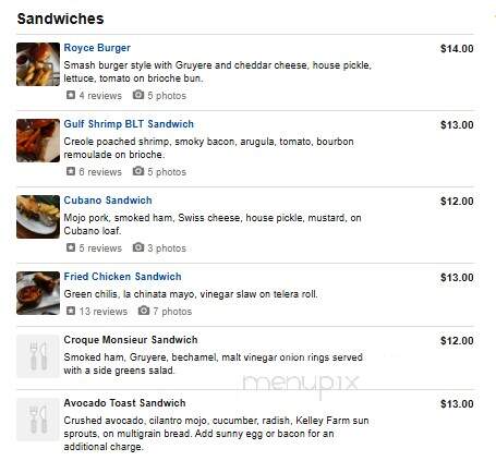 The Royce - Columbus, OH menu_pic