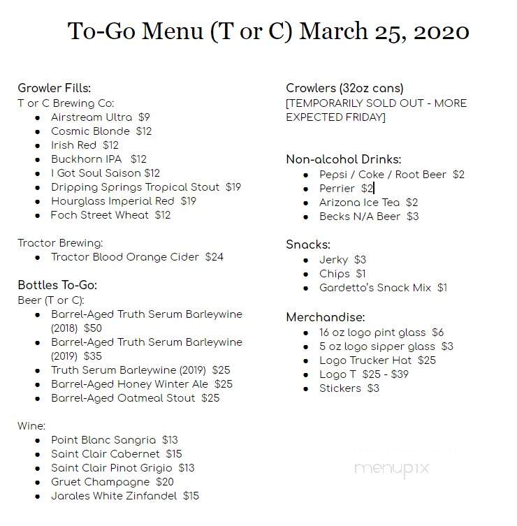 Truth or Consequences Brewing - Truth or Consequences, NM menu_pic