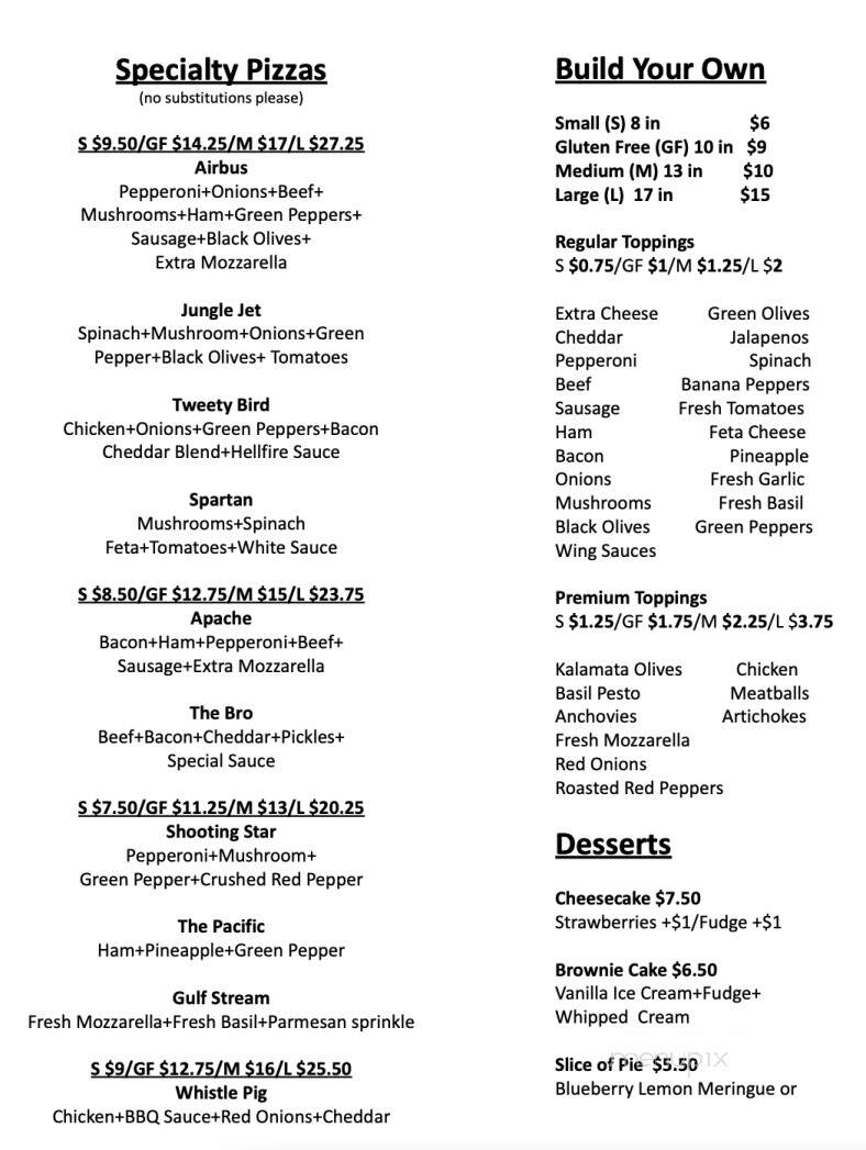 Fly Boys Pizza - Rutherfordton, NC menu_pic