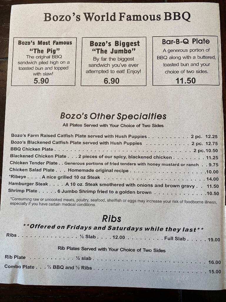 Bozo's Hot Pit Bar-B-Q - Mason, TN