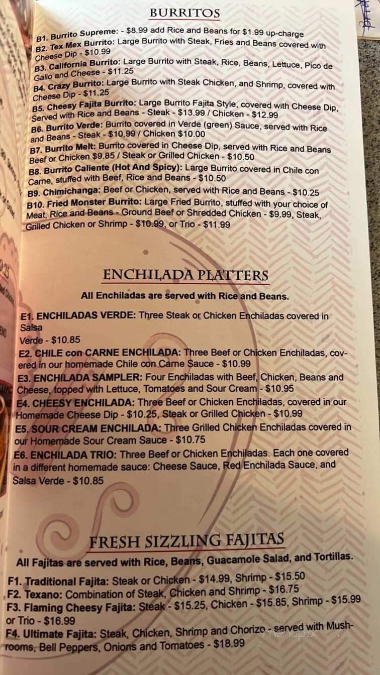 Burrito Mexican Restaurant - Elberta, AL menu_pic