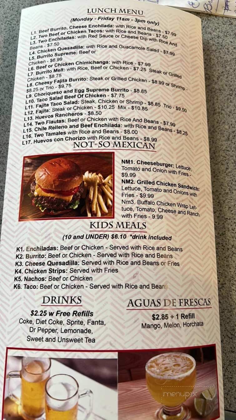Burrito Mexican Restaurant - Elberta, AL menu_pic