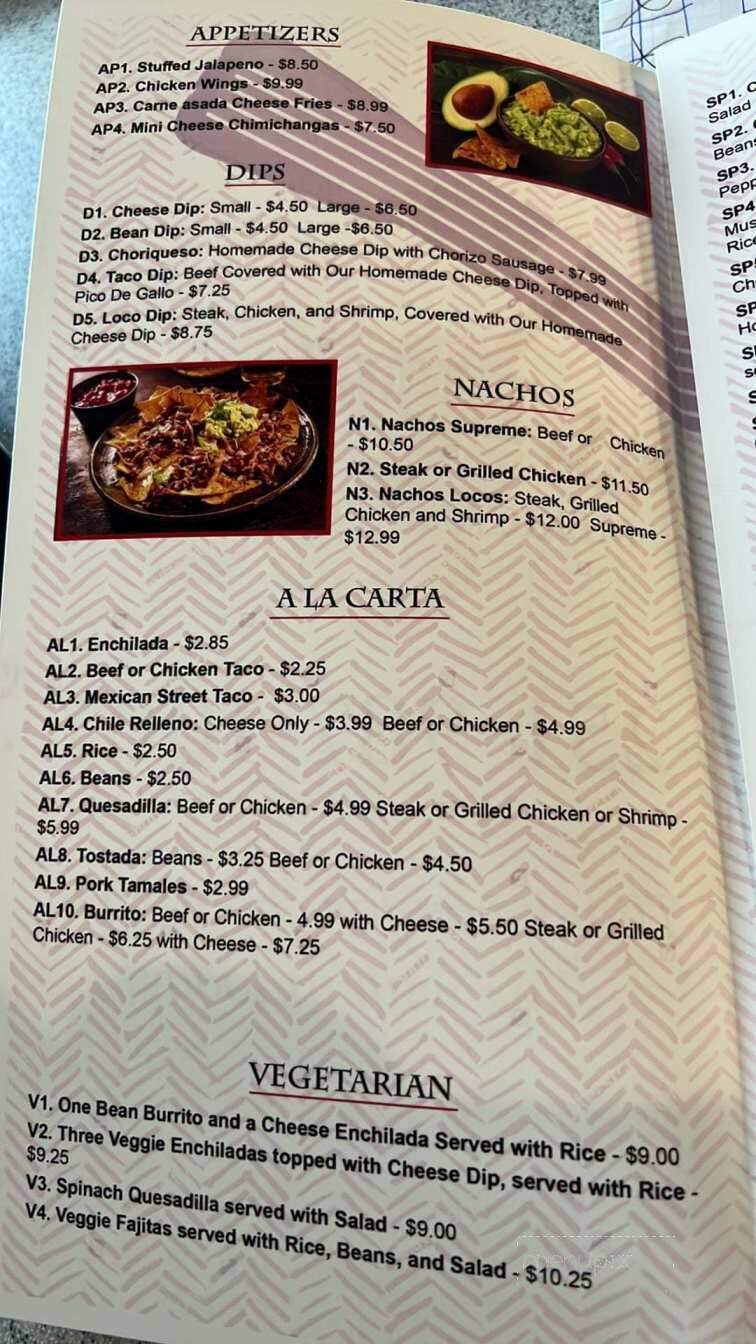 Burrito Mexican Restaurant - Elberta, AL menu_pic