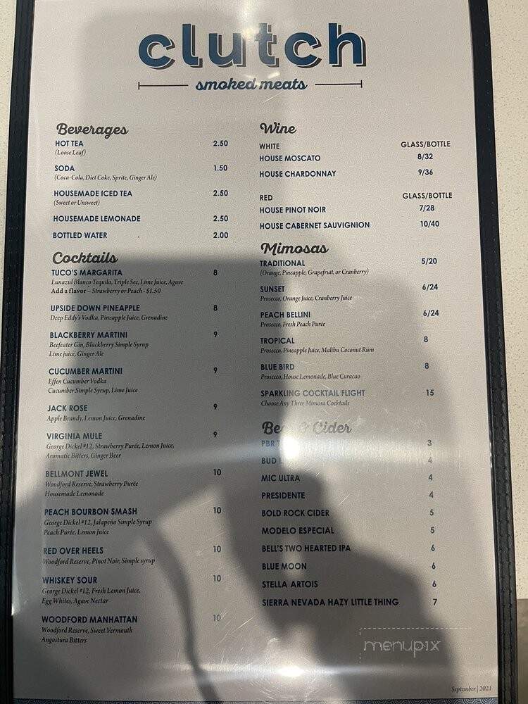 Clutch Smoked Meats - Roanoke, VA menu_pic