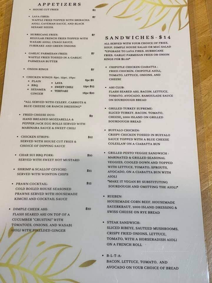 Dimple Cheek Cafe & Local Market - Mountain View, HI menu_pic