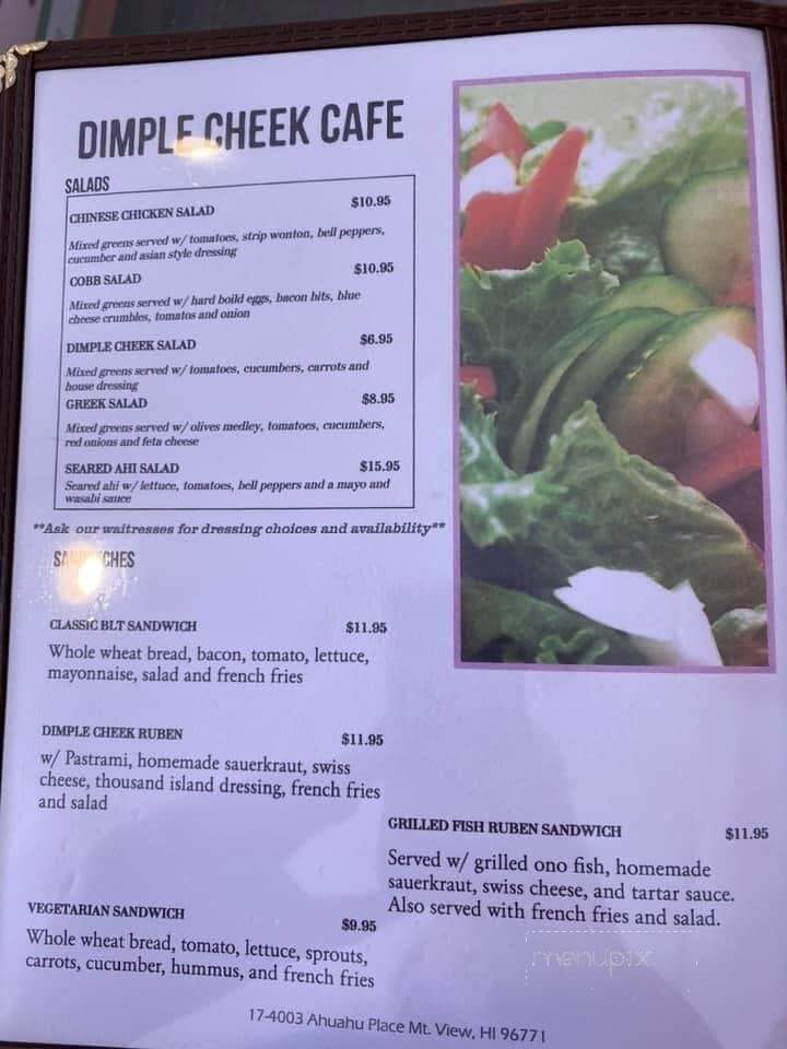 Dimple Cheek Cafe & Local Market - Mountain View, HI menu_pic