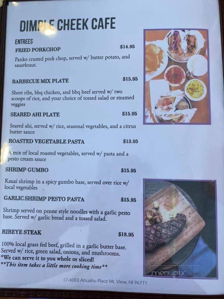 Dimple Cheek Cafe & Local Market - Mountain View, HI menu_pic