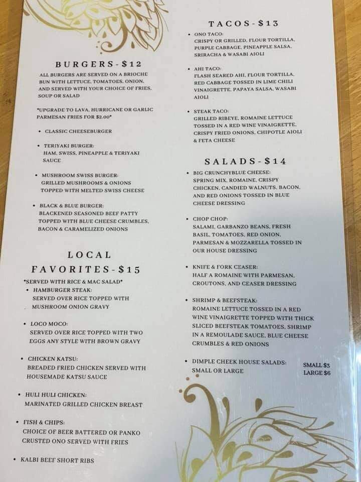 Dimple Cheek Cafe & Local Market - Mountain View, HI menu_pic