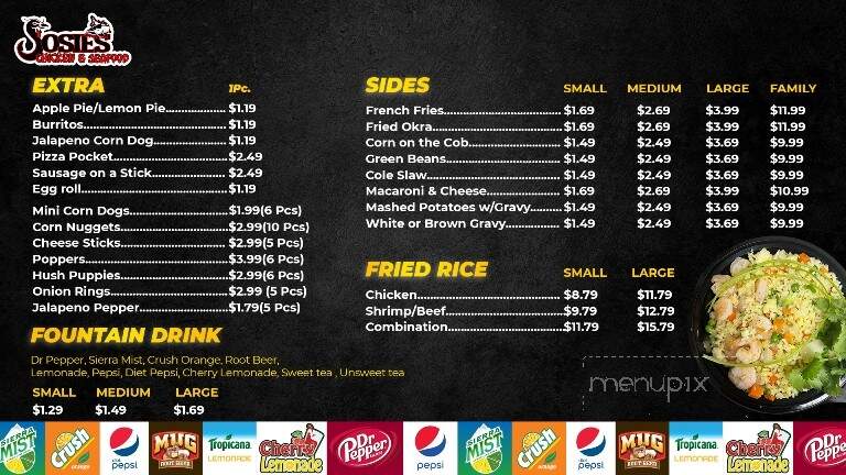 Josie's Chicken & Seafood - Ardmore, OK menu_pic