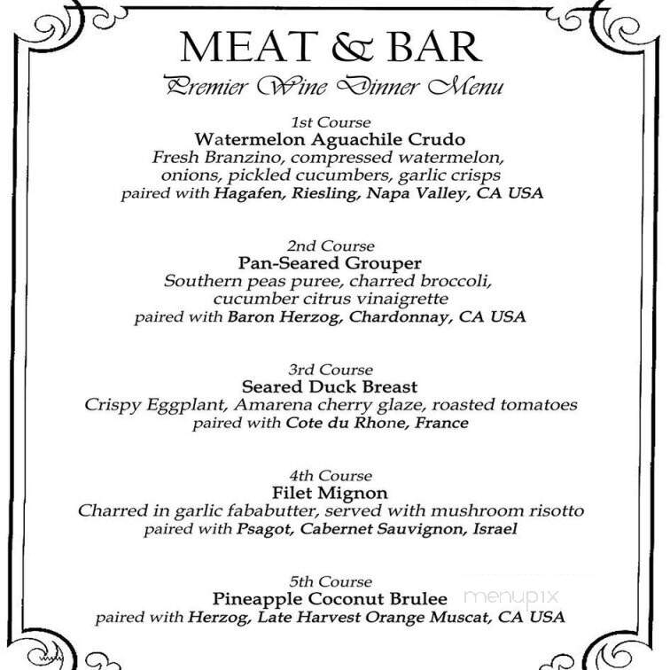 Meat Bar - Bay Harbor Islands, FL menu_pic