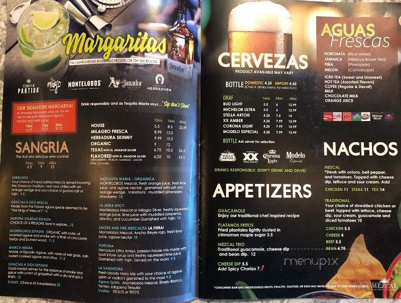 Mezcal Taberna Mexicana - Spartanburg, SC menu_pic