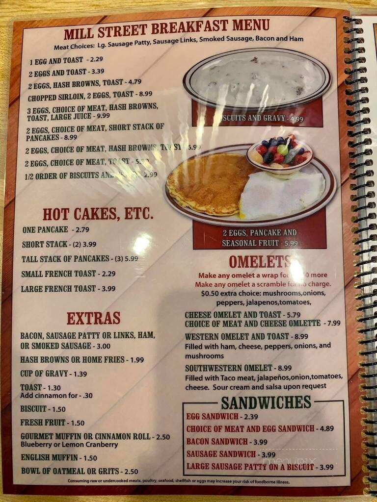 Mill Street Inn - Gaston, IN menu_pic