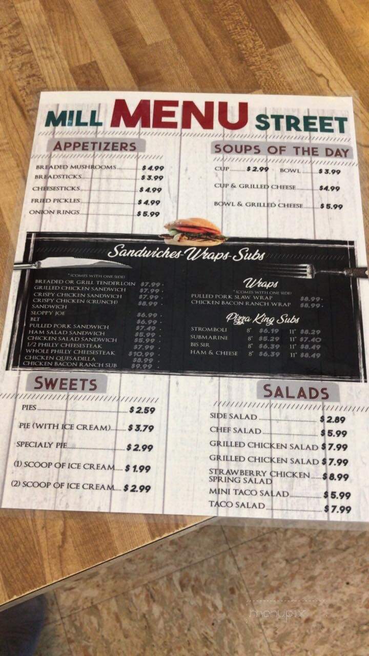 Mill Street Inn - Gaston, IN menu_pic