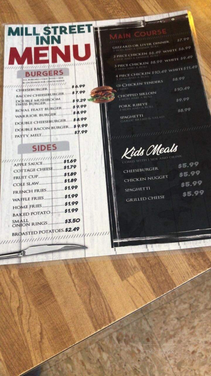 Mill Street Inn - Gaston, IN menu_pic