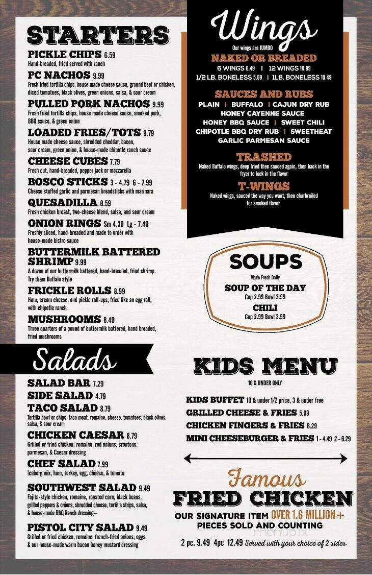 Pistol City Restaurant - Coulterville, IL menu_pic